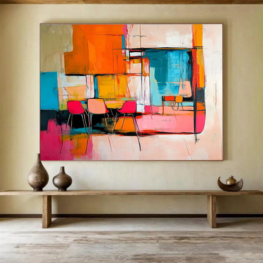 Colorful Interior Abstract Painting with Vibrant Shades DYP500