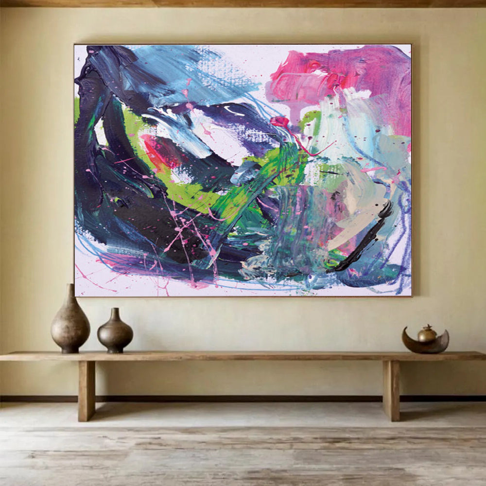 Colorful Expressive Abstract Painting with Bold Brushstrokes THY131