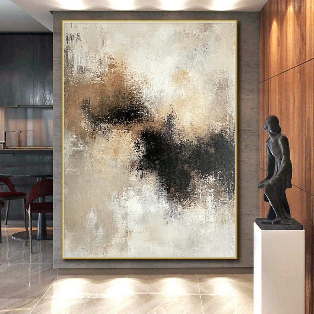 Soft Neutral Abstract Painting with Gentle Textures GER534