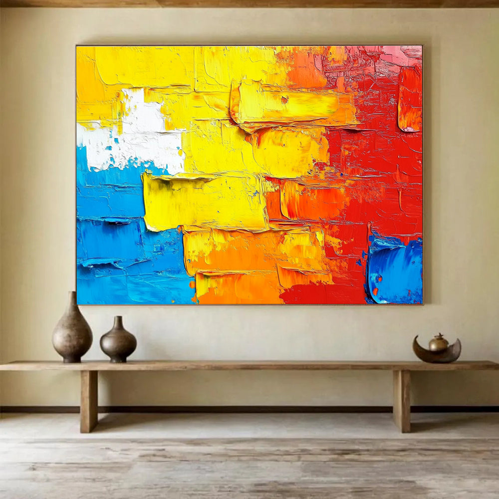 Colorful Textured Abstract Painting with Thick Brushstrokes DYP420
