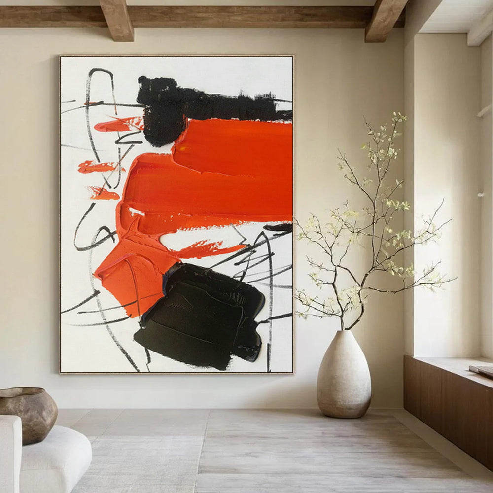 Custom - Designed Hand - Painted Abstract Canvases for Bedroom Window Seats & Office Standing Desks DLZ0824