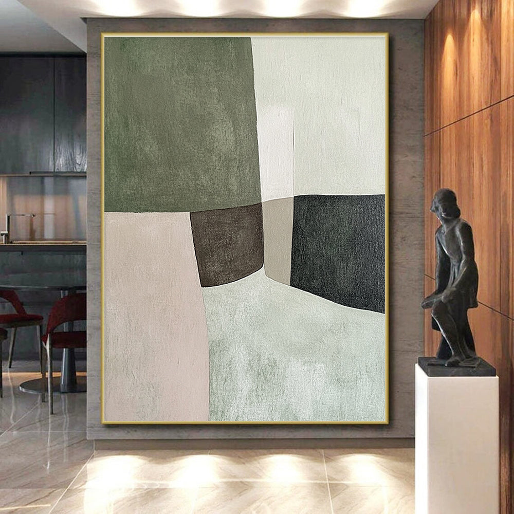 Neutral Shape Abstract Painting with Subtle Tones GER789