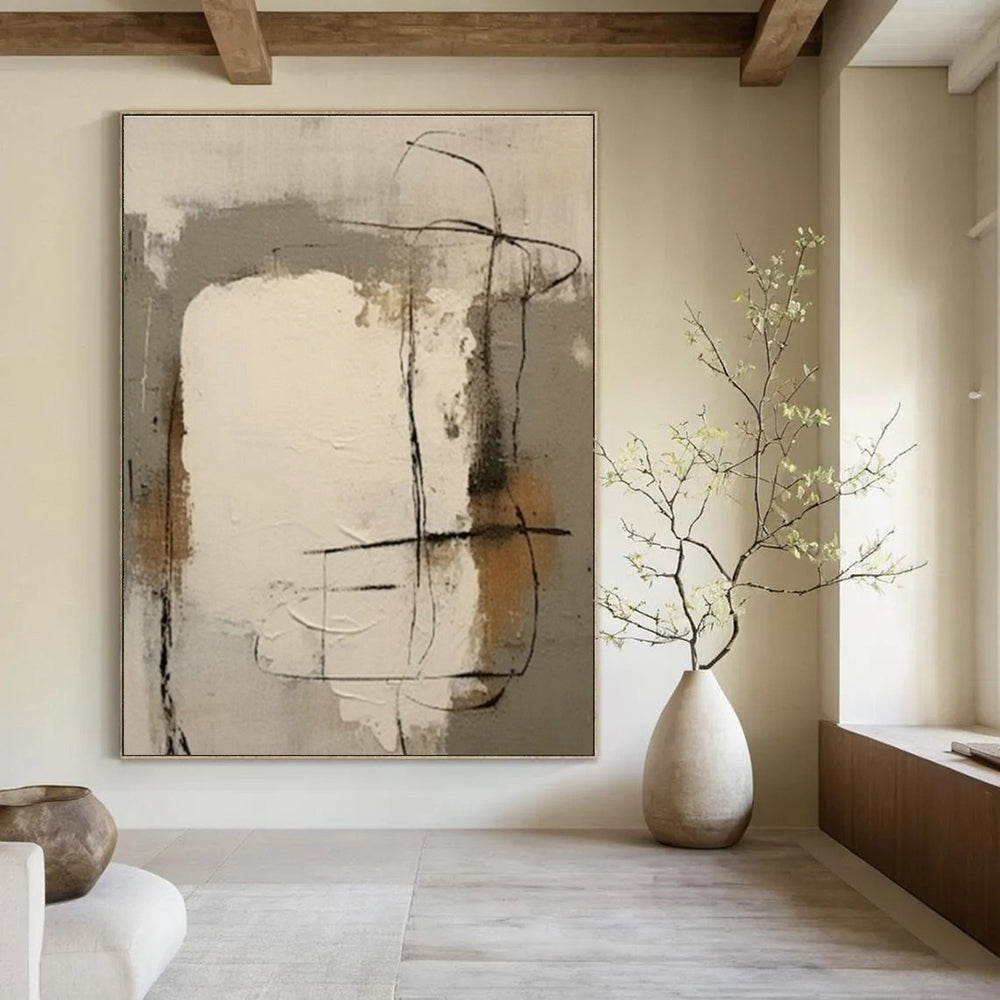 Custom Hand - Painted Abstract Art for Living Room Sectional Ottoman Tops & Office Break Room Table Centerpieces DLZ0859