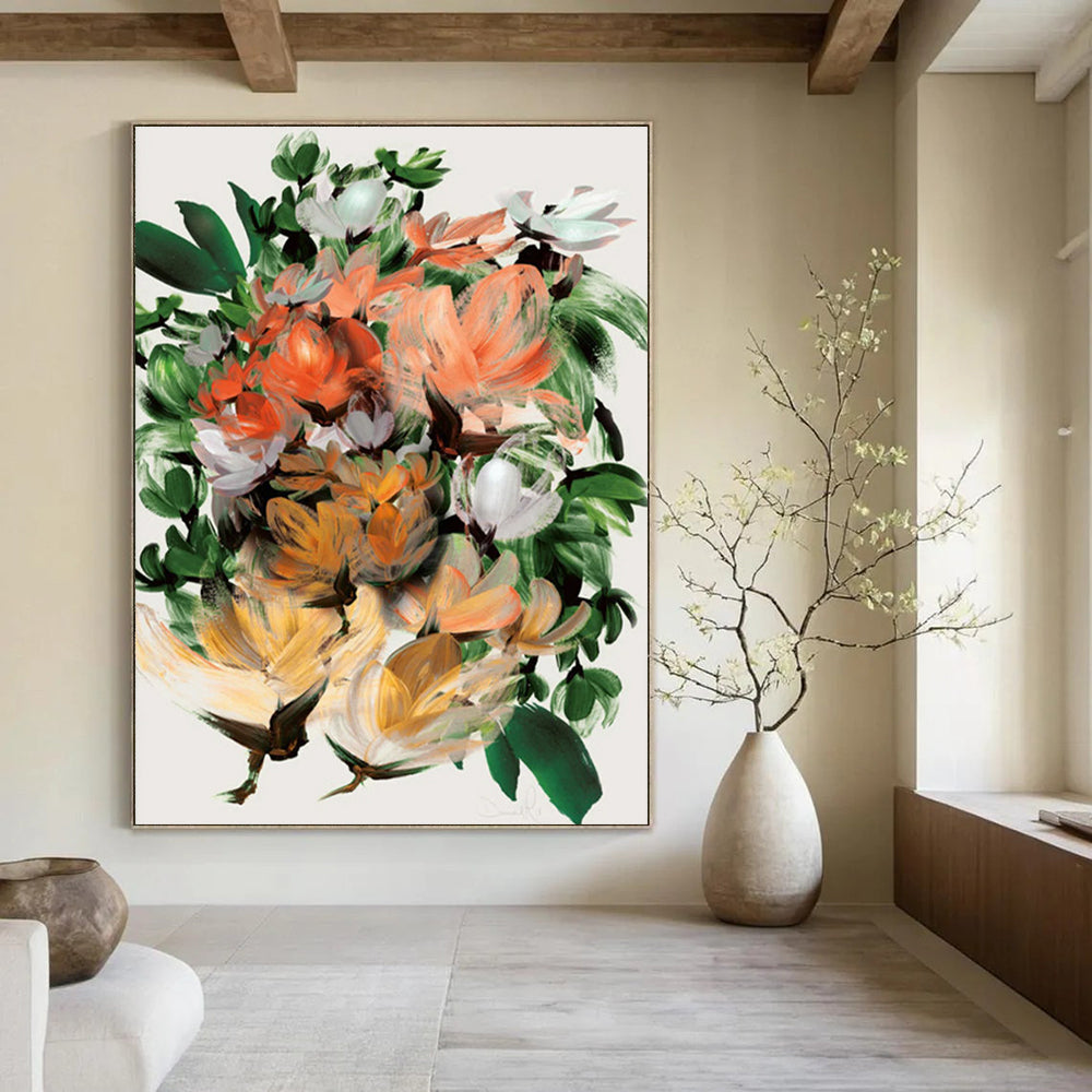 Expressive Flower Bouquet with Bold Brushstrokes Painting ADGE217