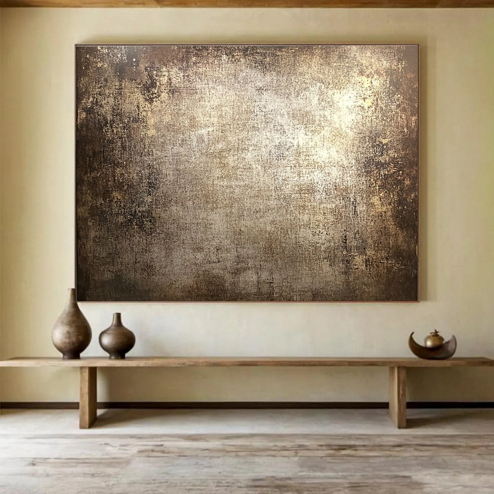 Brown Vintage Textured Abstract Painting DYP072