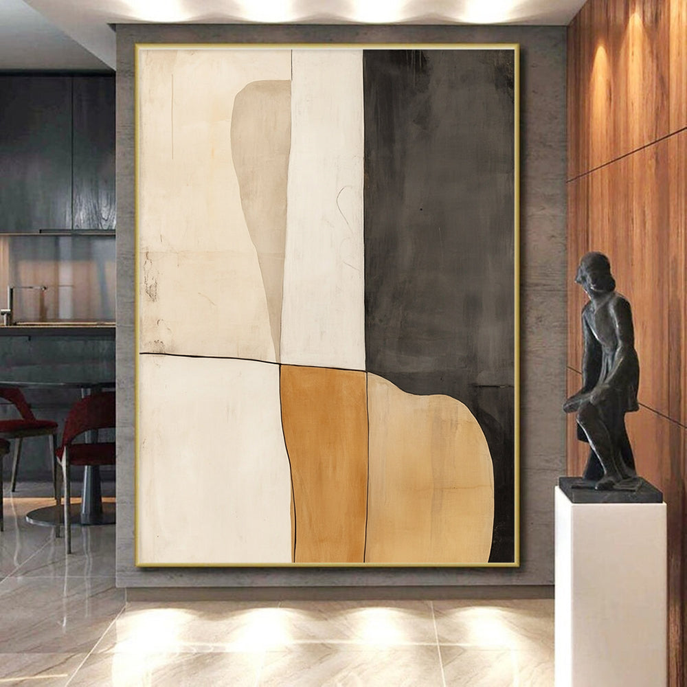Neutral Tones Abstract Painting with Simple Shapes GER055