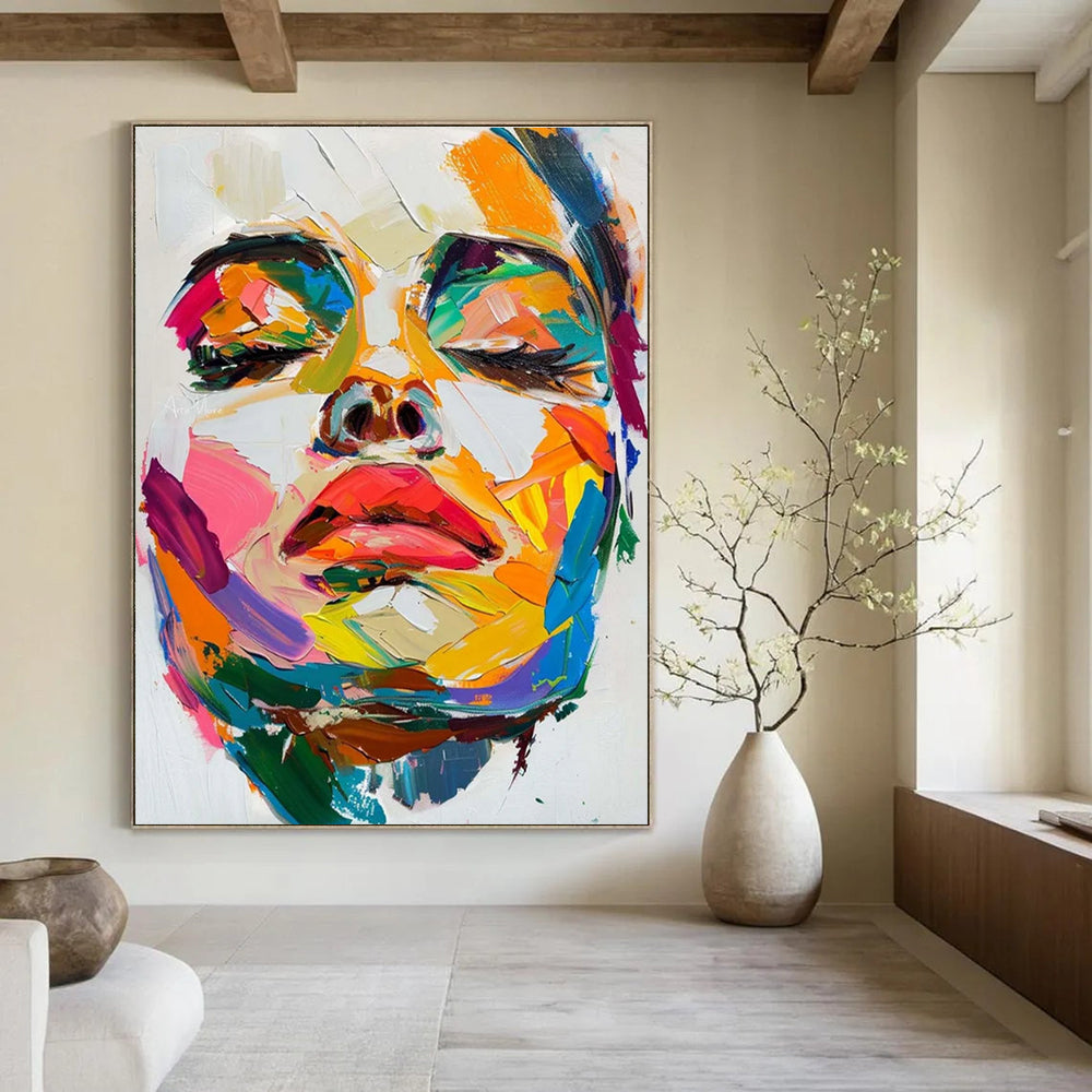 Colorful Abstract Portrait Painting with Vivid Hues ADGE090