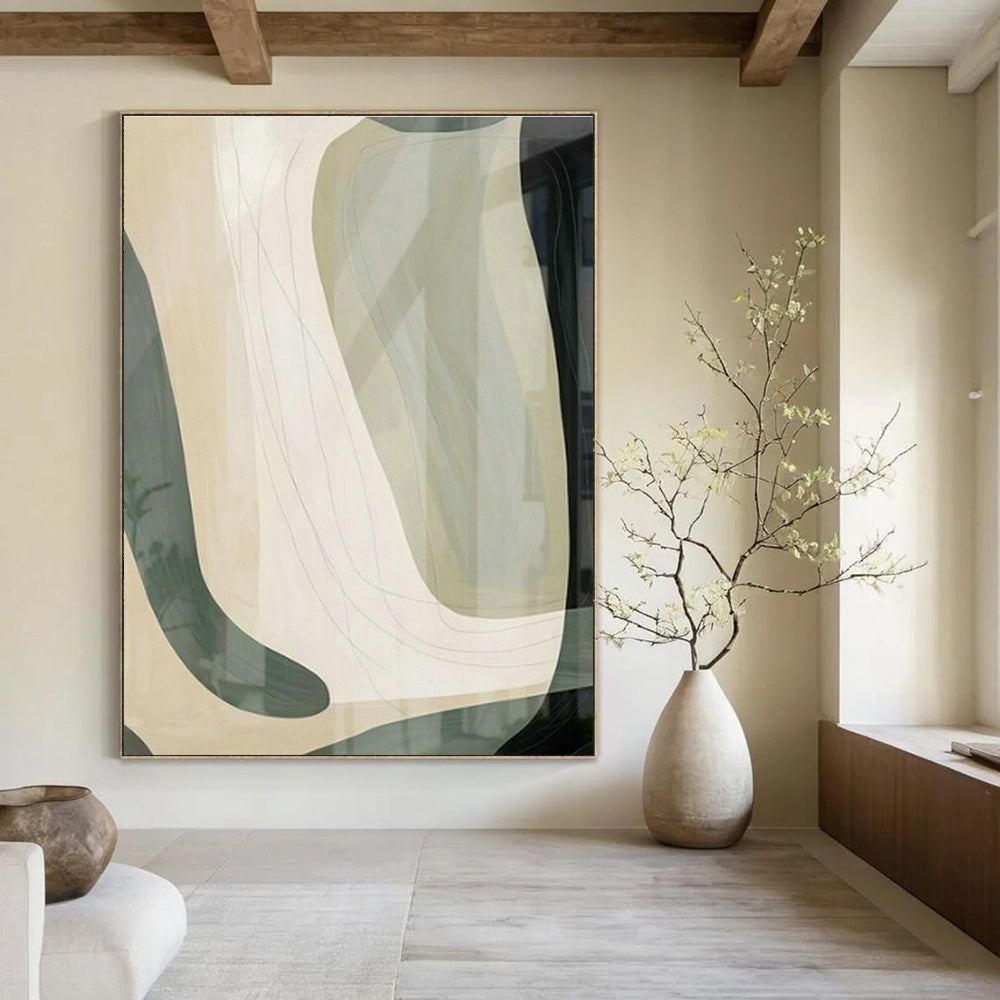 Extra-large Custom Hand-Painted Abstract Art for Dining Room Server Hutch and Entryway Key Storage Wall DLZ1960