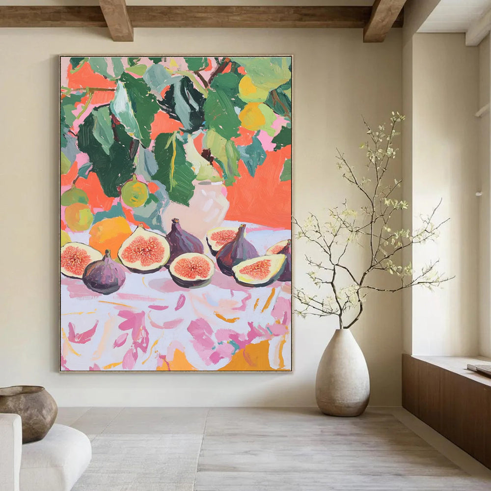 Fig Still Life Abstract Painting with Bright Background ADGE437