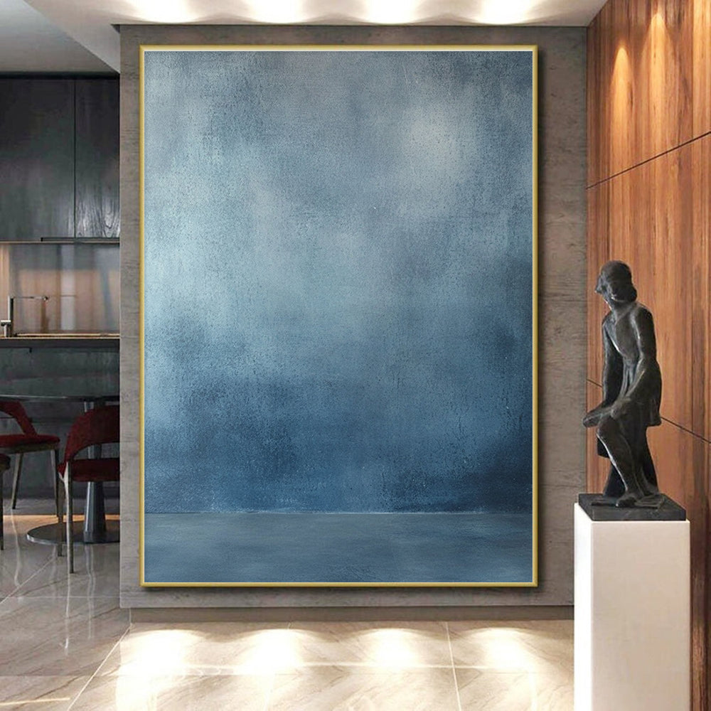 Blue Gray Textured Background Abstract Painting with Subtle Depth GER026