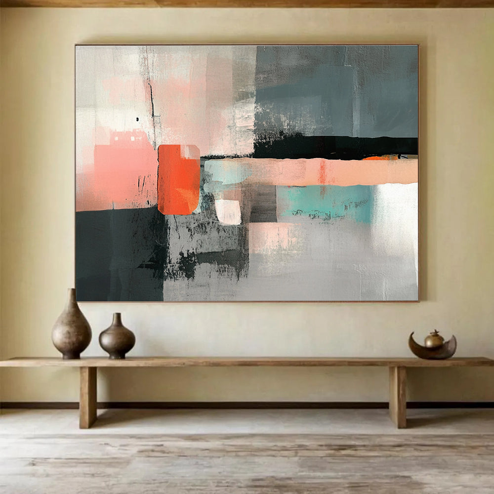 Minimalist Geometric Abstract Painting with Subtle Tones DYP532