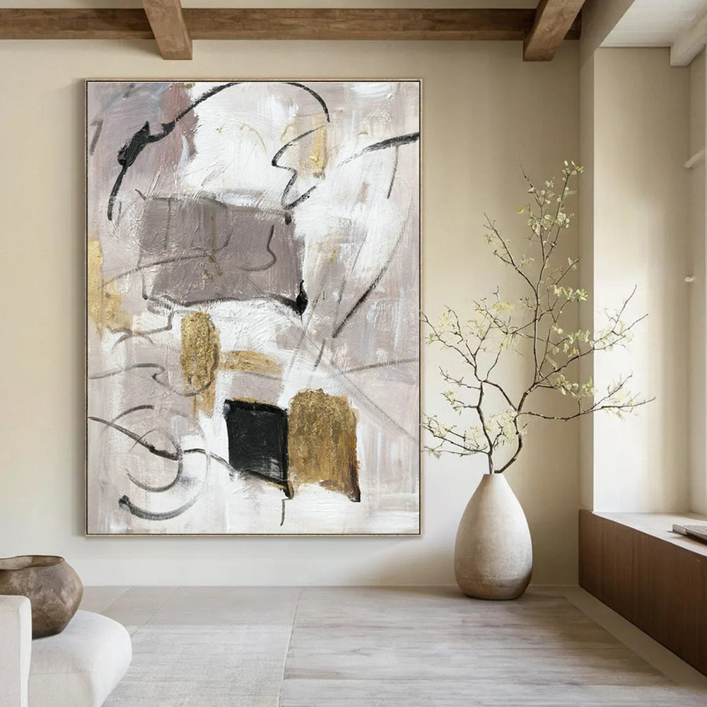 Large Hand-Painted Abstract Painting for Office & Hallway DLZ1292