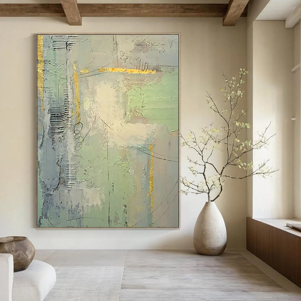 Grand - Scale Abstract Hand - Painted Murals for Bedroom & Entryway DLZ0566