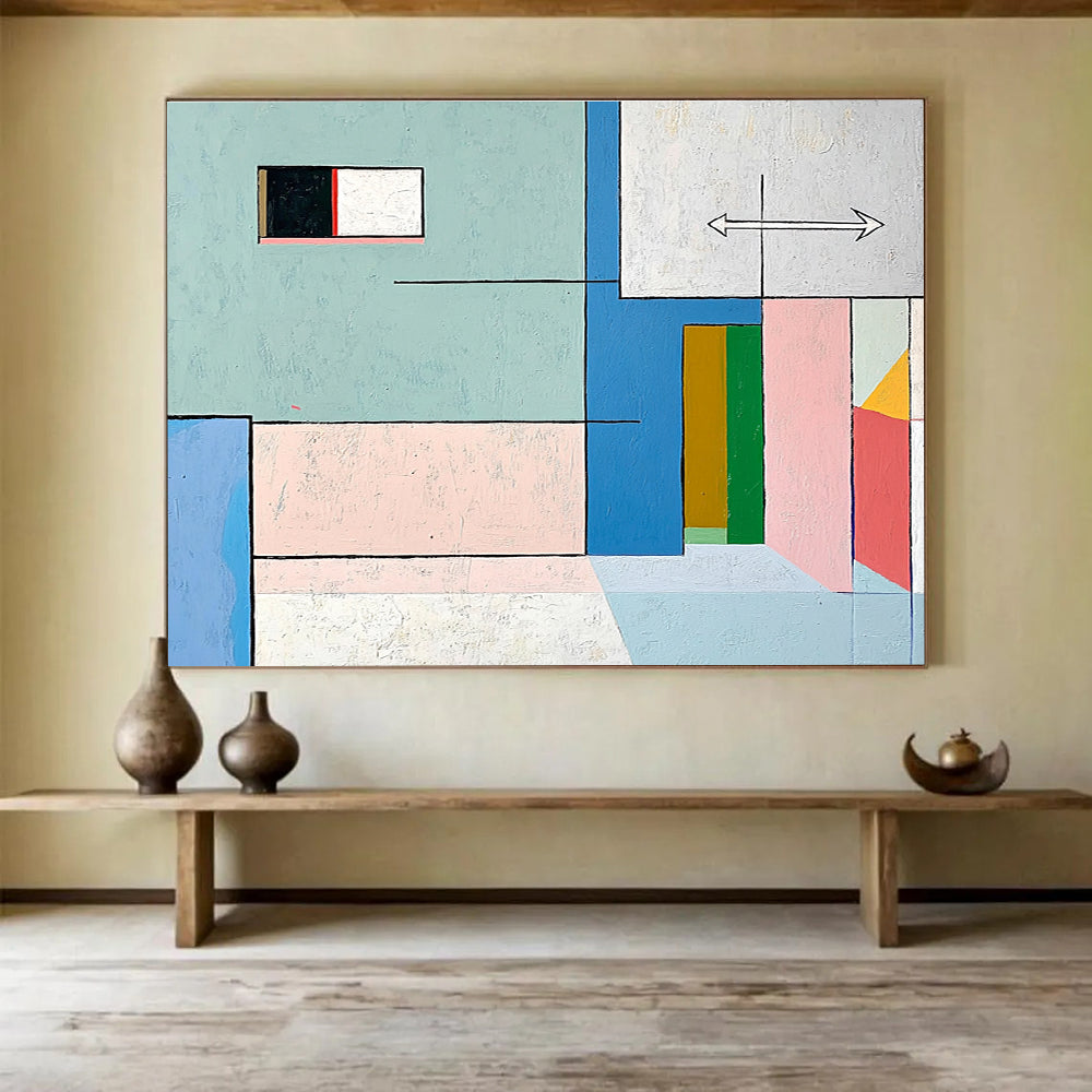 Colorful Geometric Interior Abstract Painting DYP084