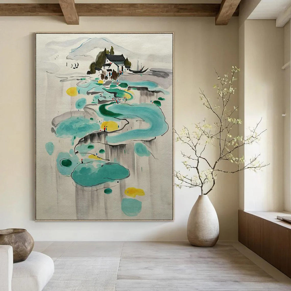 Custom Handmade Abstract Art for Cottage Bedroom & Office DLZ2284