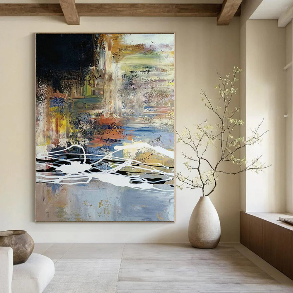 Massive Hand - Painted Abstract Murals for Office and Cottage Living Room DLZ0528