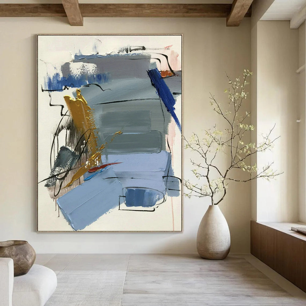 Hand-Crafted Abstract Wall Decor for Cottage Living Room Bookcase Wall and Office Credenza Wall DLZ1686