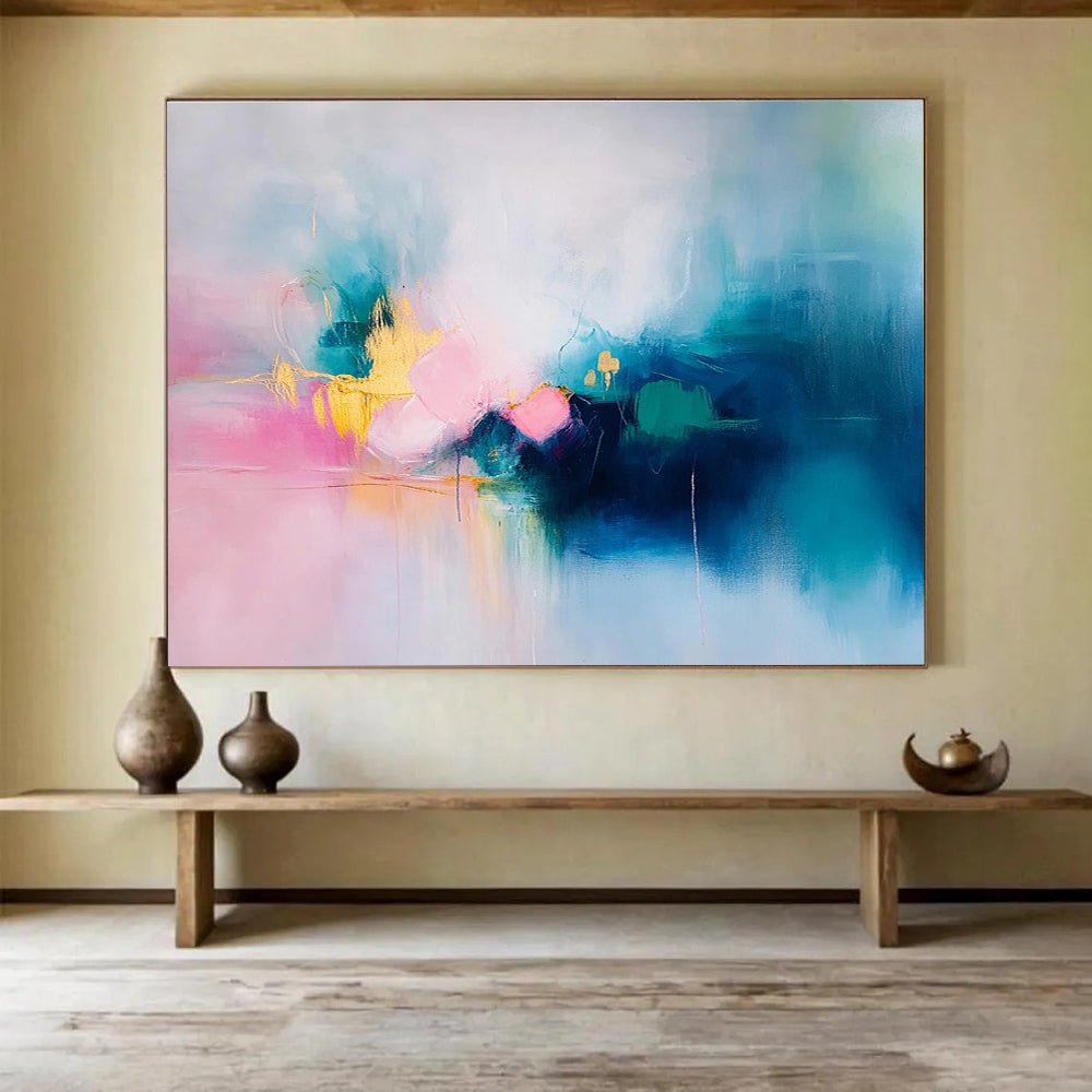 Colorful Abstract Dreamscape Painting with Pastel Hues DYP541