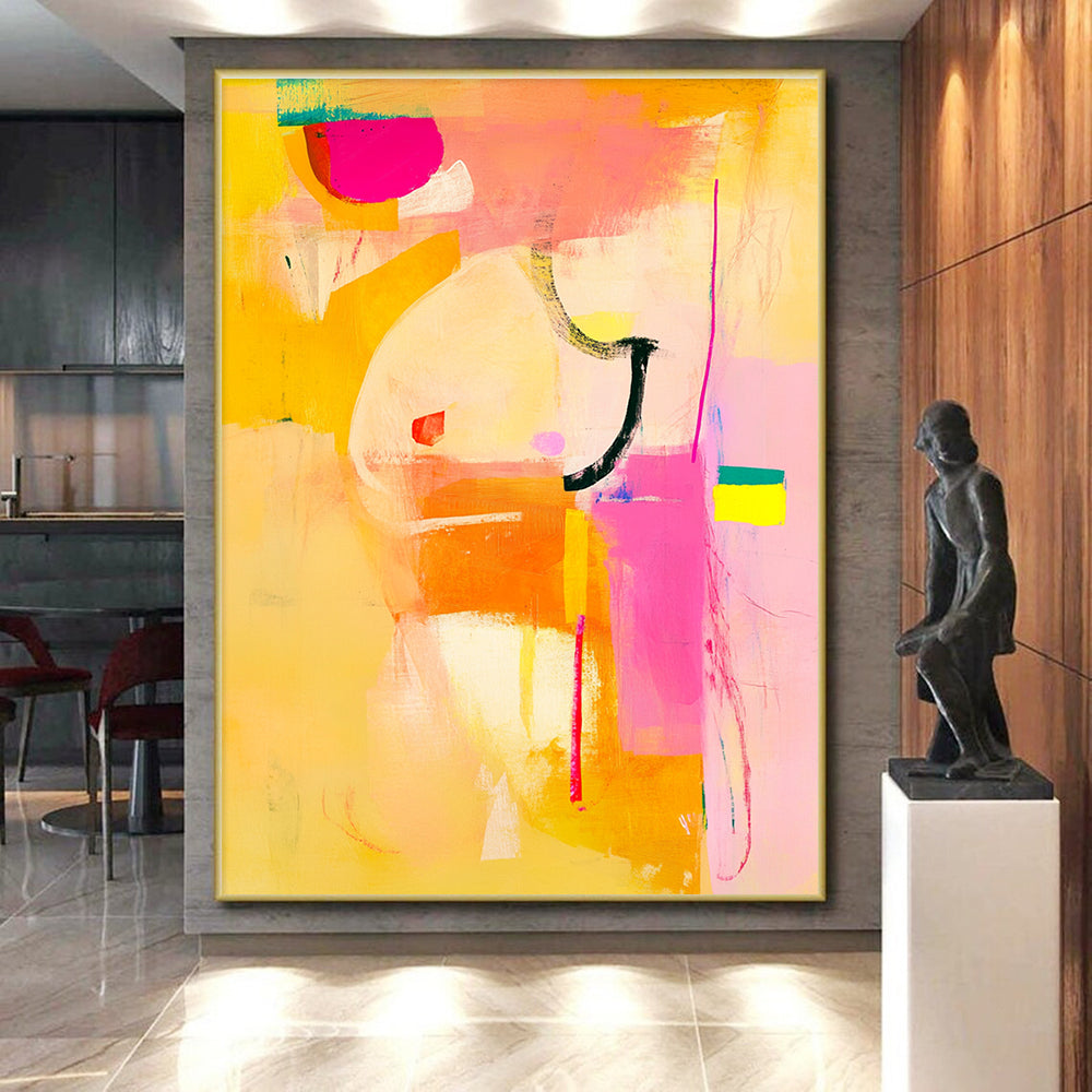 Vibrant Color Block Abstract with Yellow and Pink GER297