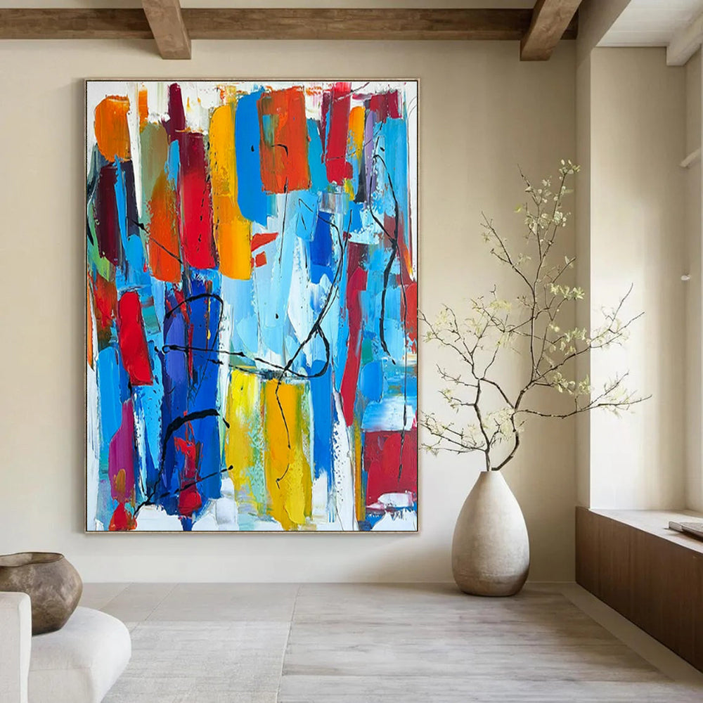 Original Hand-Painted Abstract Canvas for Entryway and Dining Room DLZ1491