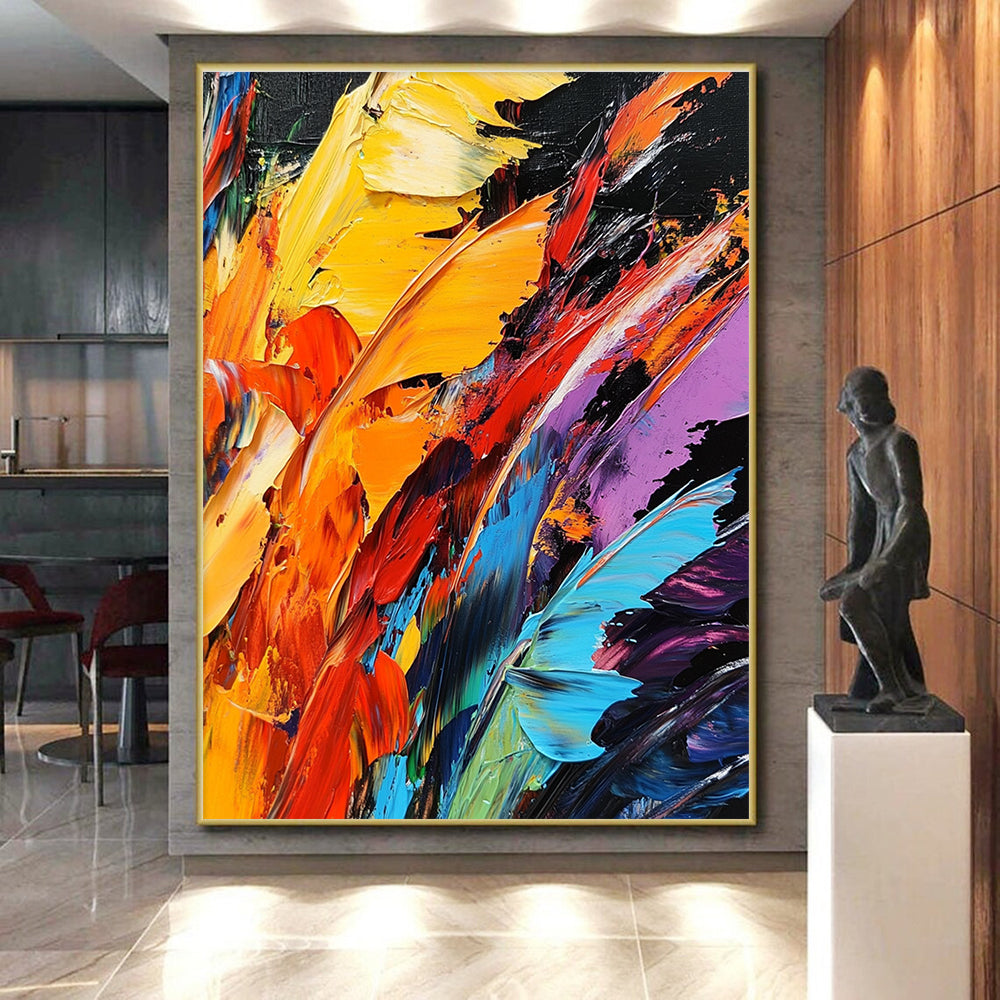 Colorful Textured Abstract Painting with Rich Layers GER599