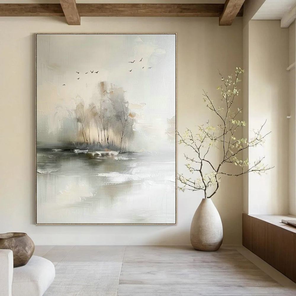 Hand-Painted Oversized Abstract Painting for Dining Room & Cottage Entryway DLZ1197