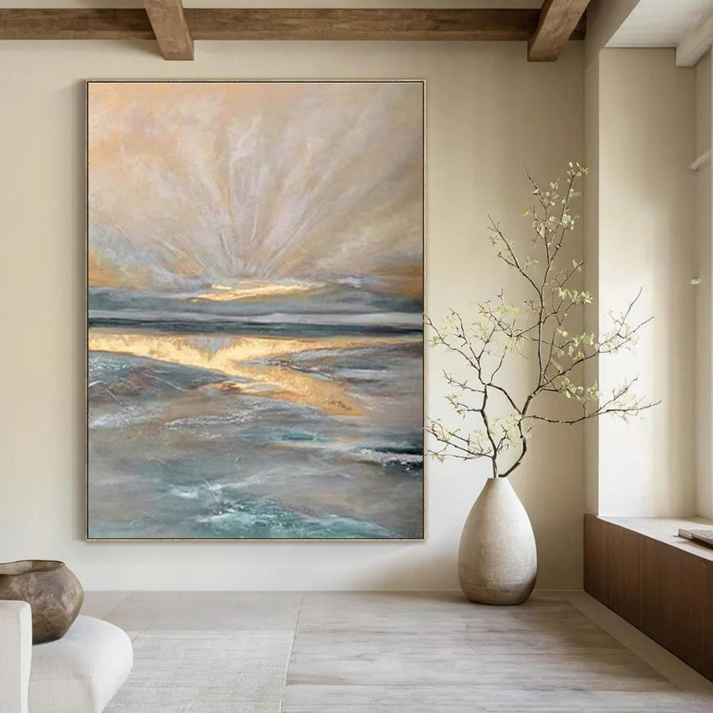 Light - filled Coastal Abstract Painting ADGE264