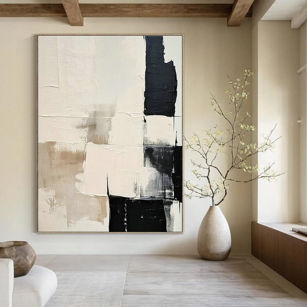 Large Customizable Hand-Painted Abstract Canvas for Living Room Window Seat Bay and Bedroom Nightstand Wall DLZ1875