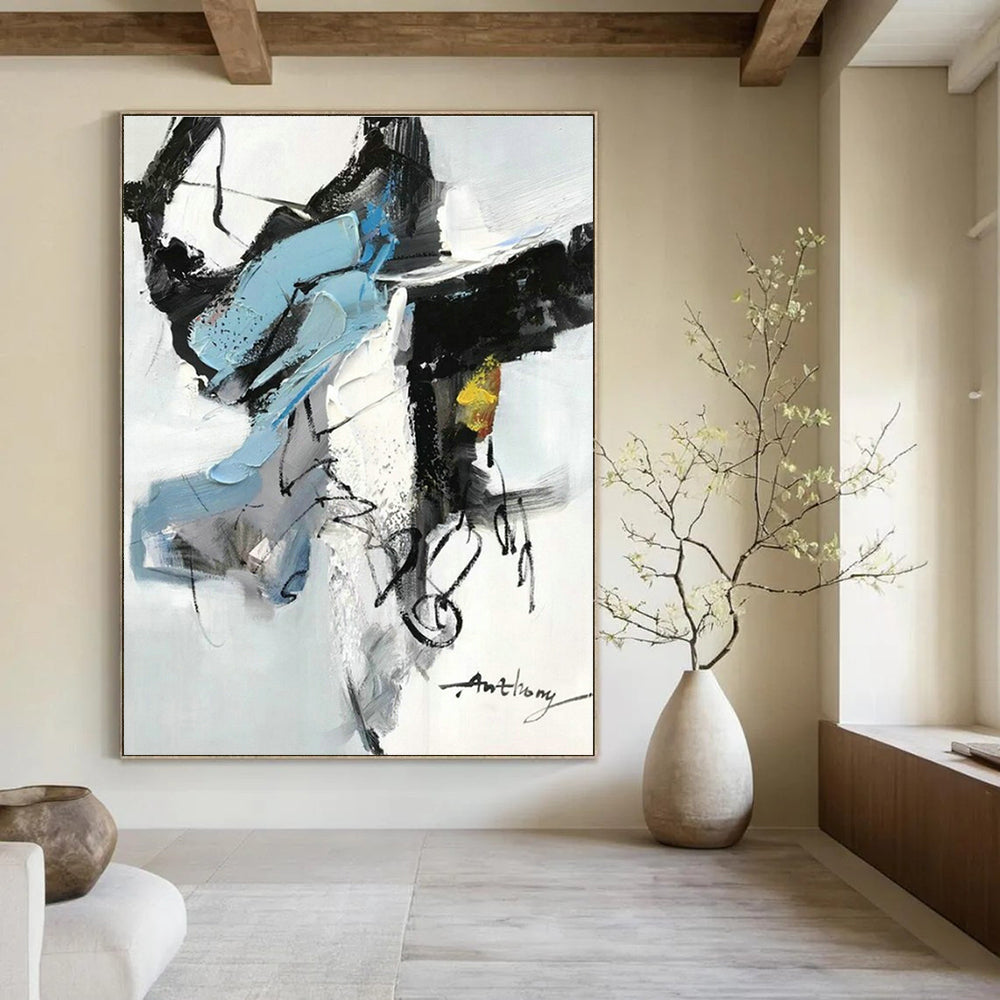 Custom Hand-Painted Abstract Painting for Cottage Bedroom & Living Room DLZ1664