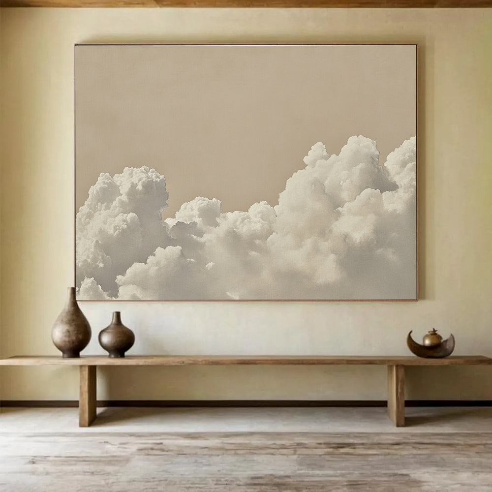 Beige Cloud - Serene Sky Abstract Painting DYP046