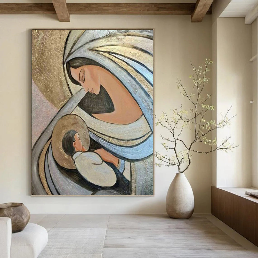 Monumental Custom-Enhanced Hand Painted Abstract Wall Decor for Cottage & Living Room DLZ2110