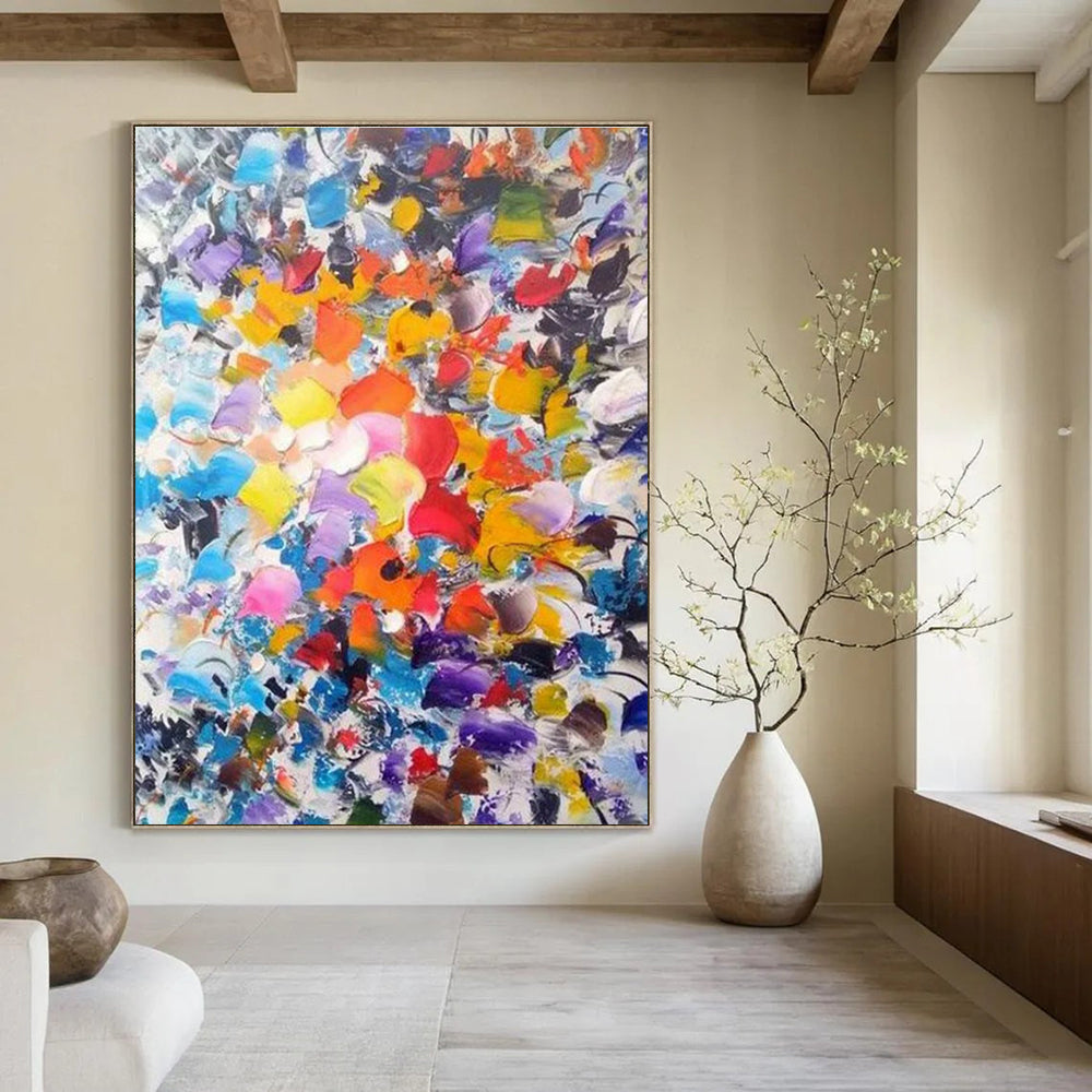 Vibrant Colorful Abstract Painting with a Burst of Hues ADGE411