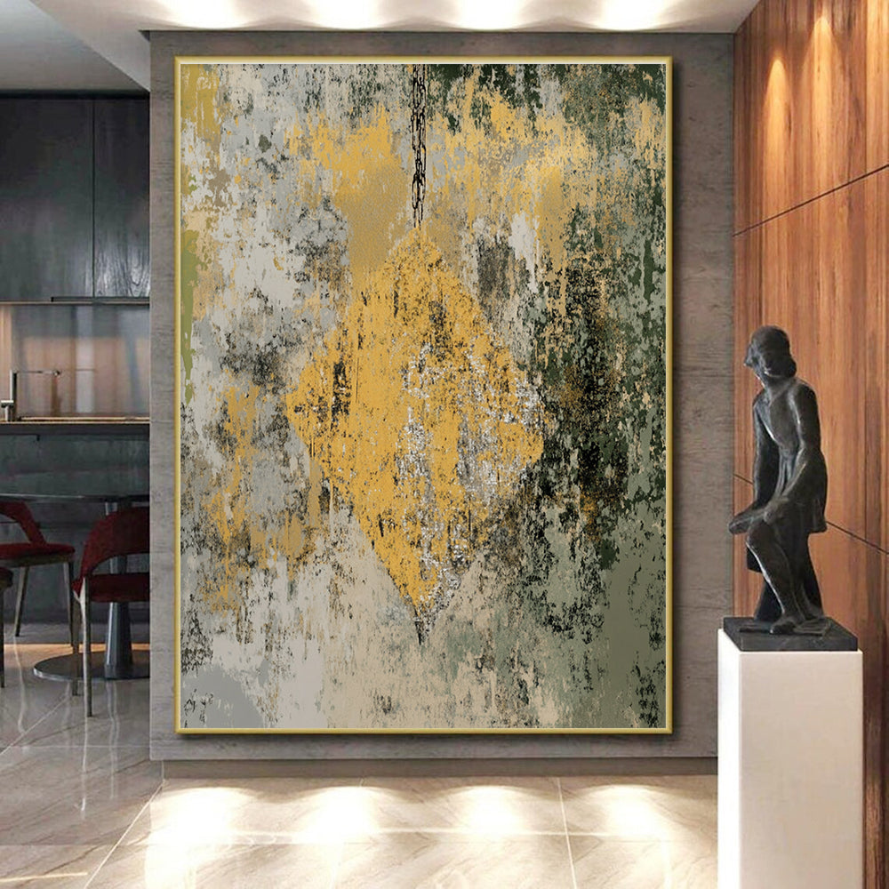 Grunge - Style Abstract with Yellow and Green Tones GER303