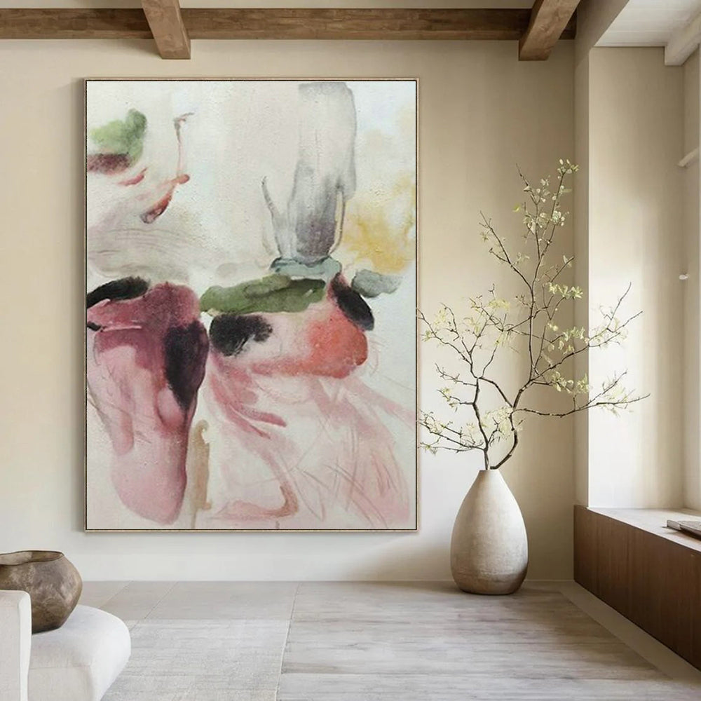 Large Customizable Hand-Painted Abstract Art for Hallway Coat Rack and Living Room Entertainment Center Wall DLZ1968