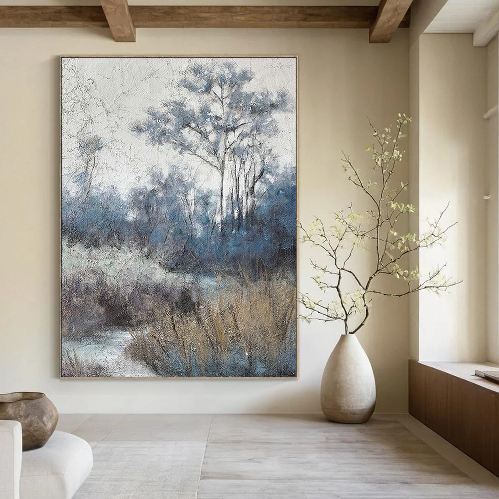 Large Custom - Sized Handmade Abstract Canvas for Cottage and Living Room DLZ2158