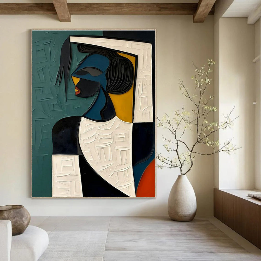 Large Custom - Sized Hand Painted Abstract Wall Art for Dining Room and Entryway DLZ2167