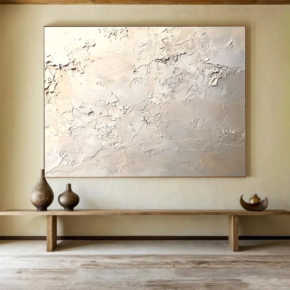 Textured Neutral Abstract Painting with Subtle Tones DYP324