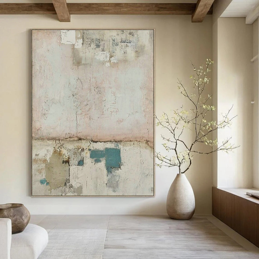 Oversized Custom Handmade Abstract Painting for Cottage Office Standing Desk Wall and Bedroom Yoga Mat Storage Niche DLZ1851