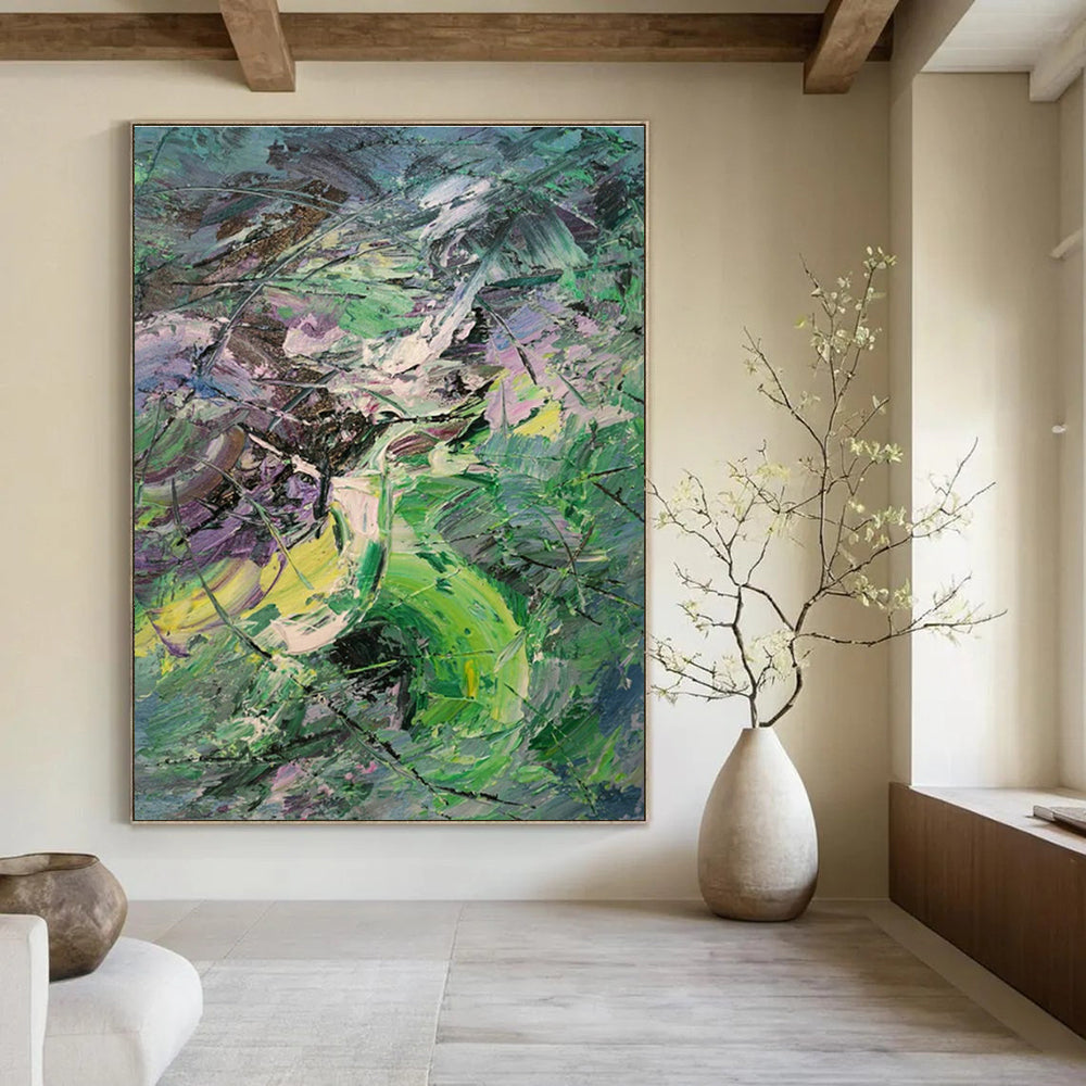 Custom Abstract Hand - Painted Canvases for Office and Cottage Living Room DLZ0543
