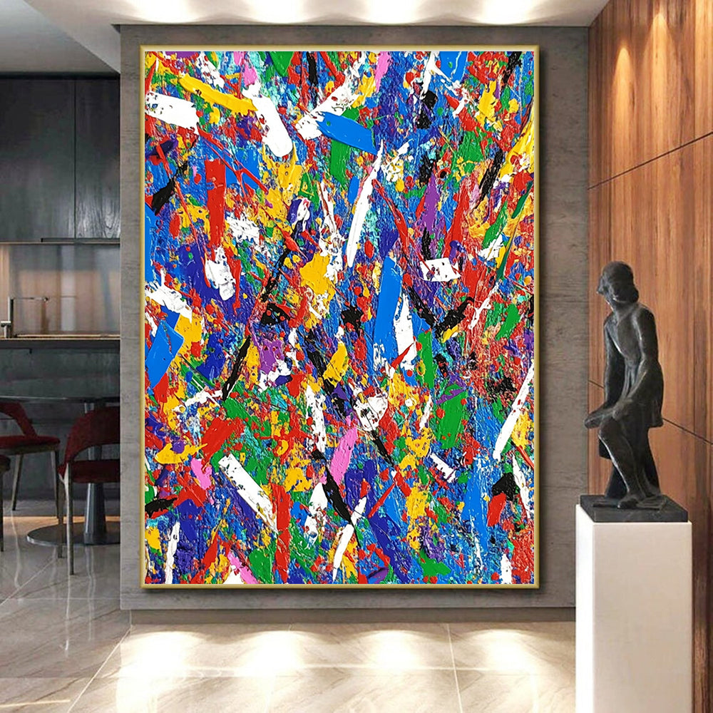 Colorful Splash Abstract Painting with Playful Patterns GER717