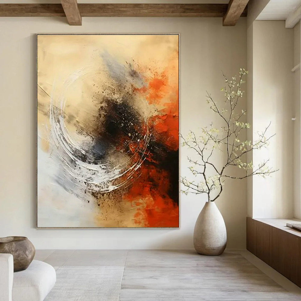 Original Hand-Painted Abstract Painting for Living Room Fireplace Mantel Wall and Bedroom Canopy Bed Niche DLZ1710