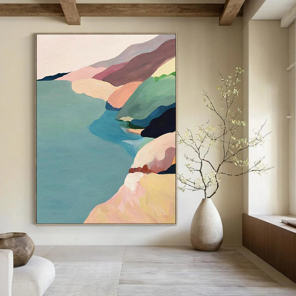 Oversized Custom - Created Handmade Abstract Painting for Bedroom and Entryway DLZ2156