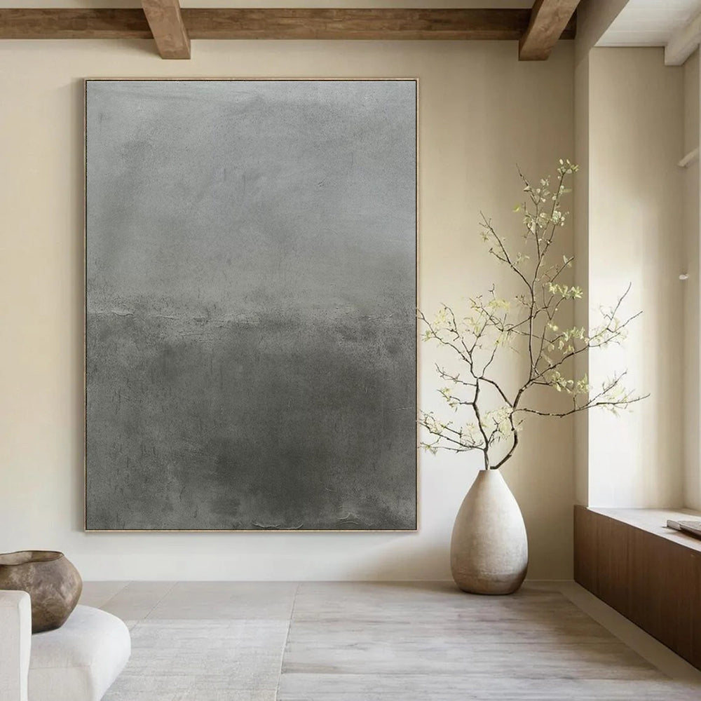 Gray Textured Abstract Painting with Subtle Layers ADGE520