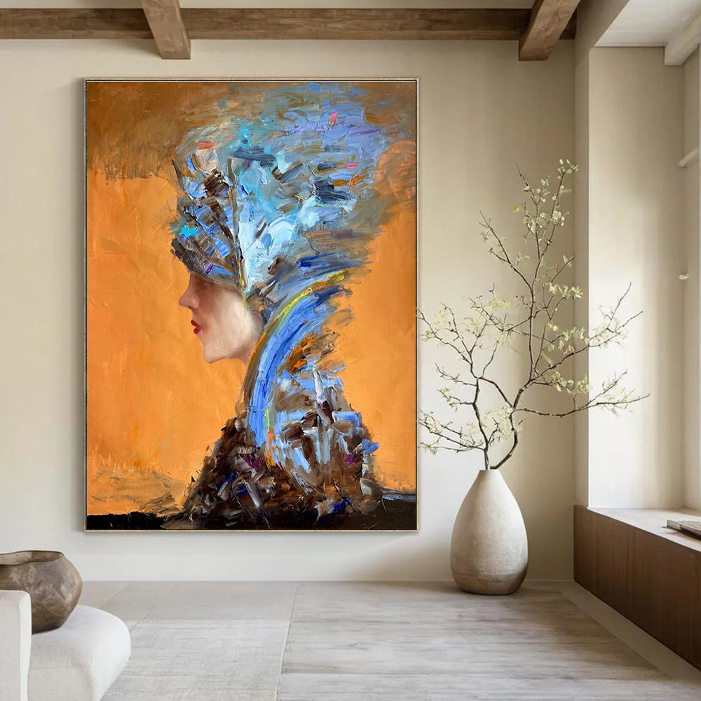 Colorful Headpiece Figure Abstract Painting ADGE348