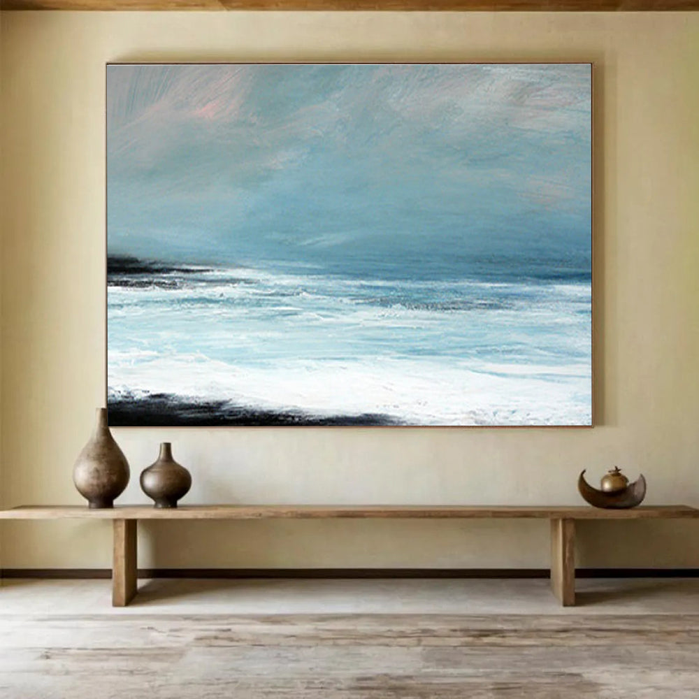 Light Blue Calm Sea Abstract Painting THY031