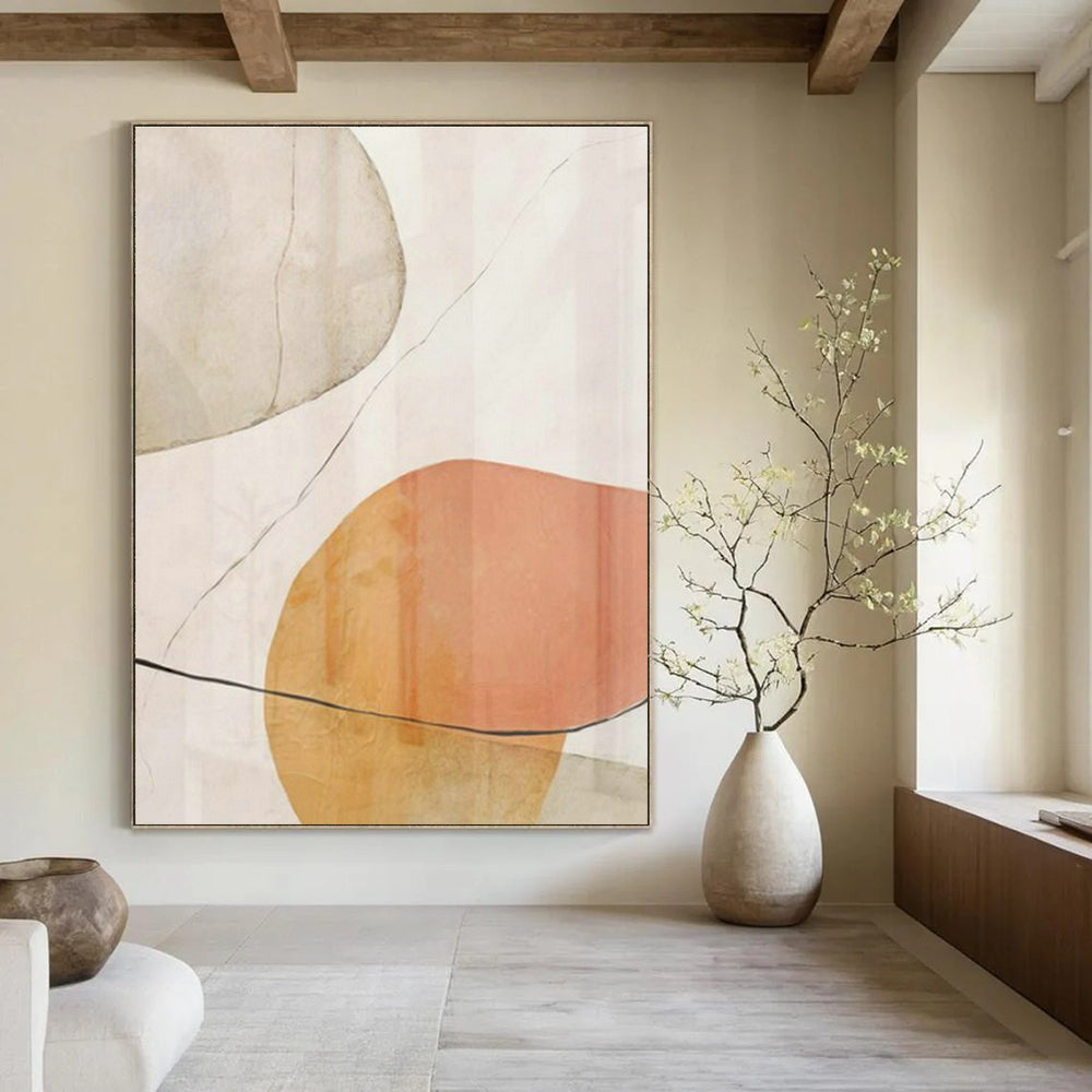 Oversized Custom Hand-Painted Abstract Canvas for Office Reception and Cottage Hallway Bicycle Storage Niche DLZ1958