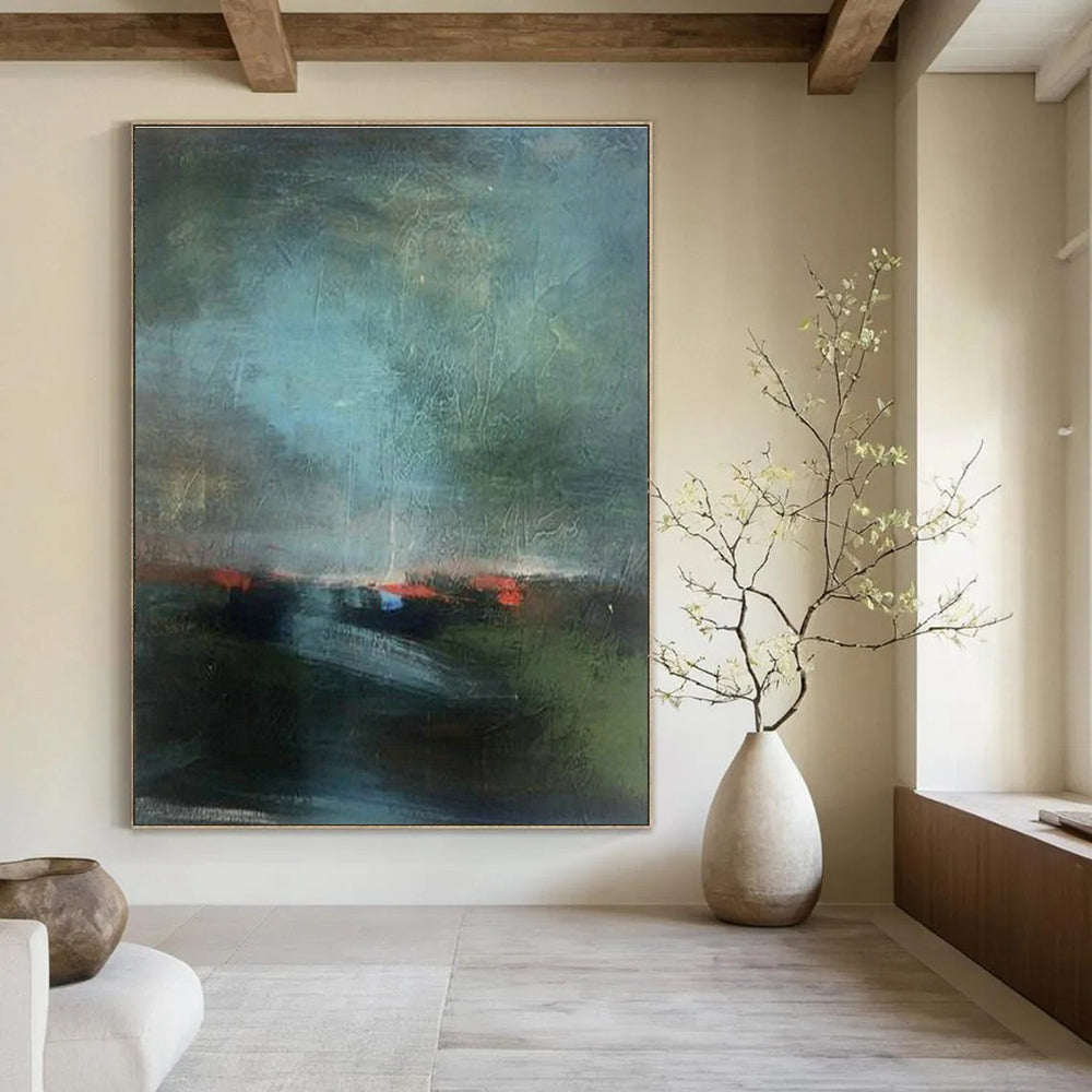 Custom - Themed Handmade Abstract Canvas for Cottage Office & Hallway DLZ1415