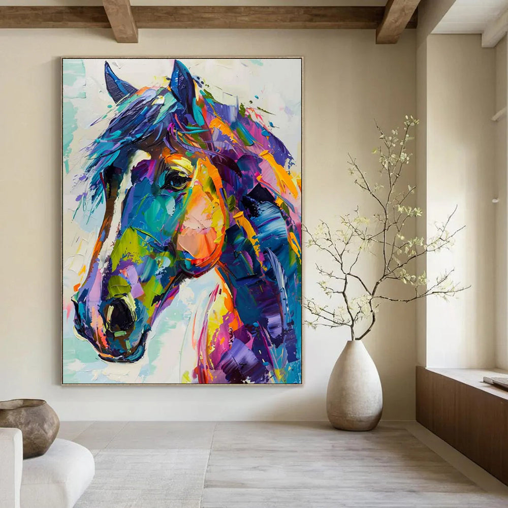 Colorful Horse Head Abstract Painting ADGE086