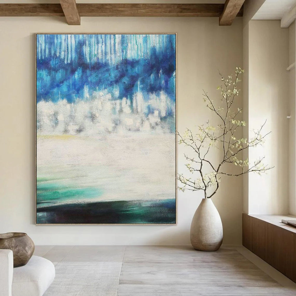 Grand - Scale Custom Hand - Painted Abstracts for Cottage Living Room & Bedroom Nooks DLZ0575