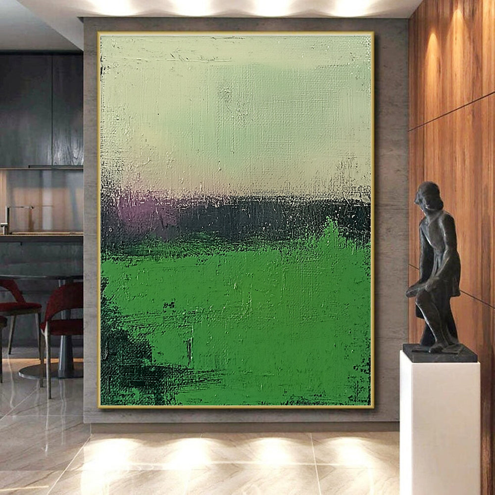 Green Gradient Abstract Painting with Subtle Color Shifts GER109
